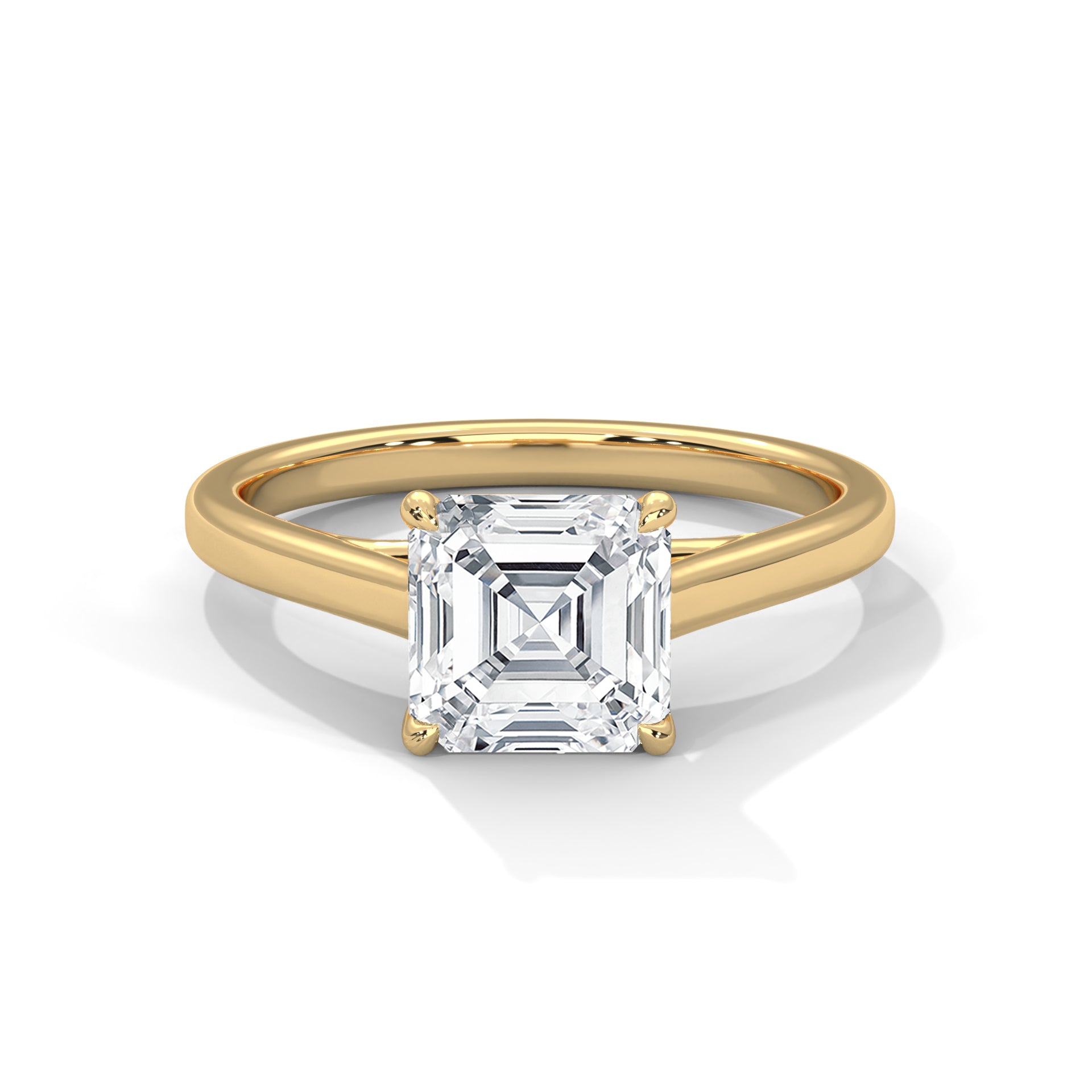 2.00 ct Square Emerald Cut Solitaire Ring 2ct Yellow Gold
