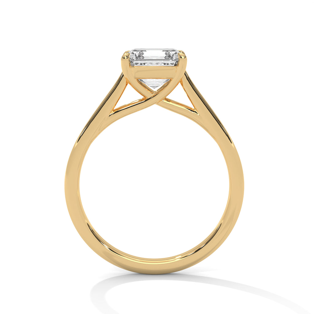 2.00 ct Square Emerald Cut Solitaire Ring 2ct Yellow Gold