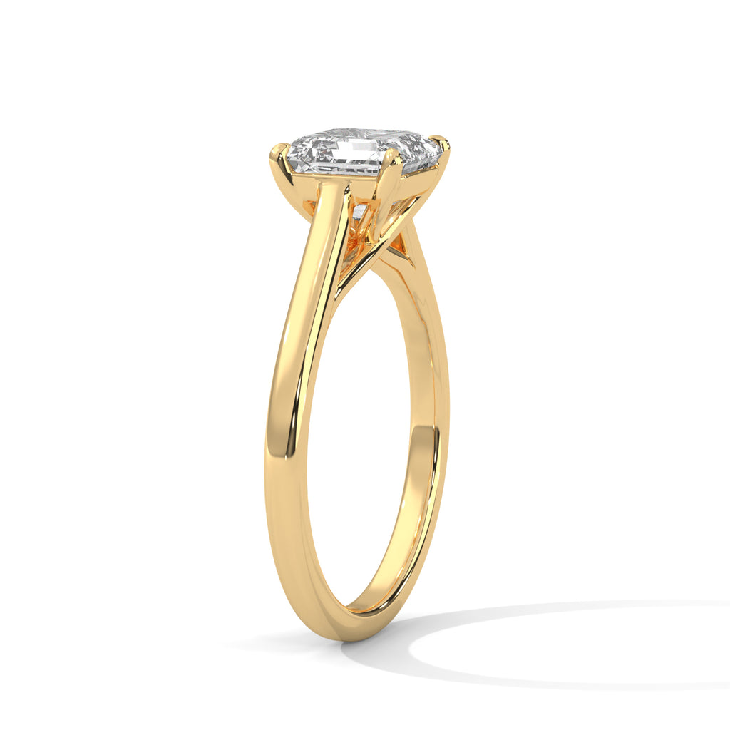 2.00 ct Square Emerald Cut Solitaire Ring 2ct Yellow Gold