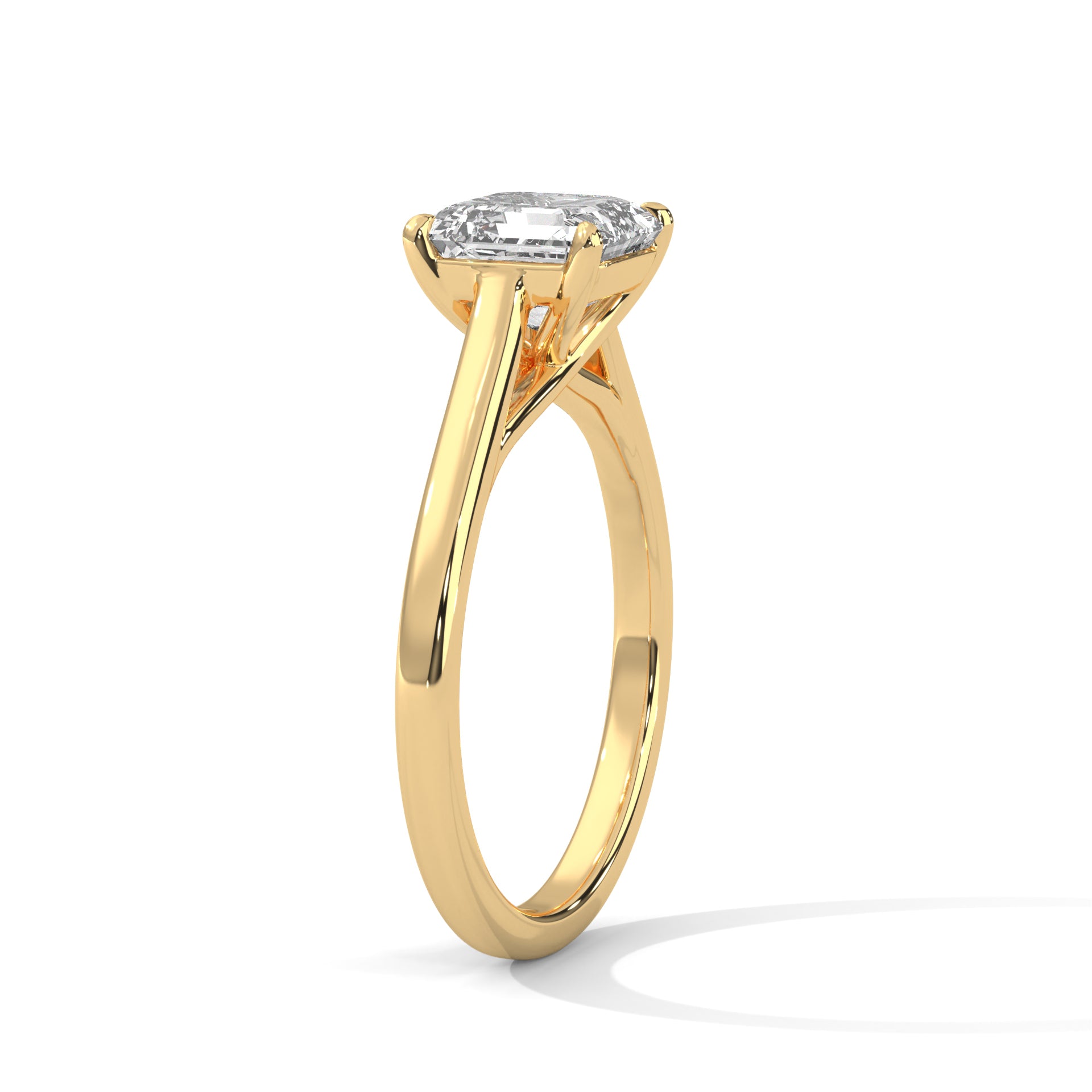 2.00 ct Square Emerald Cut Solitaire Ring 2ct Yellow Gold