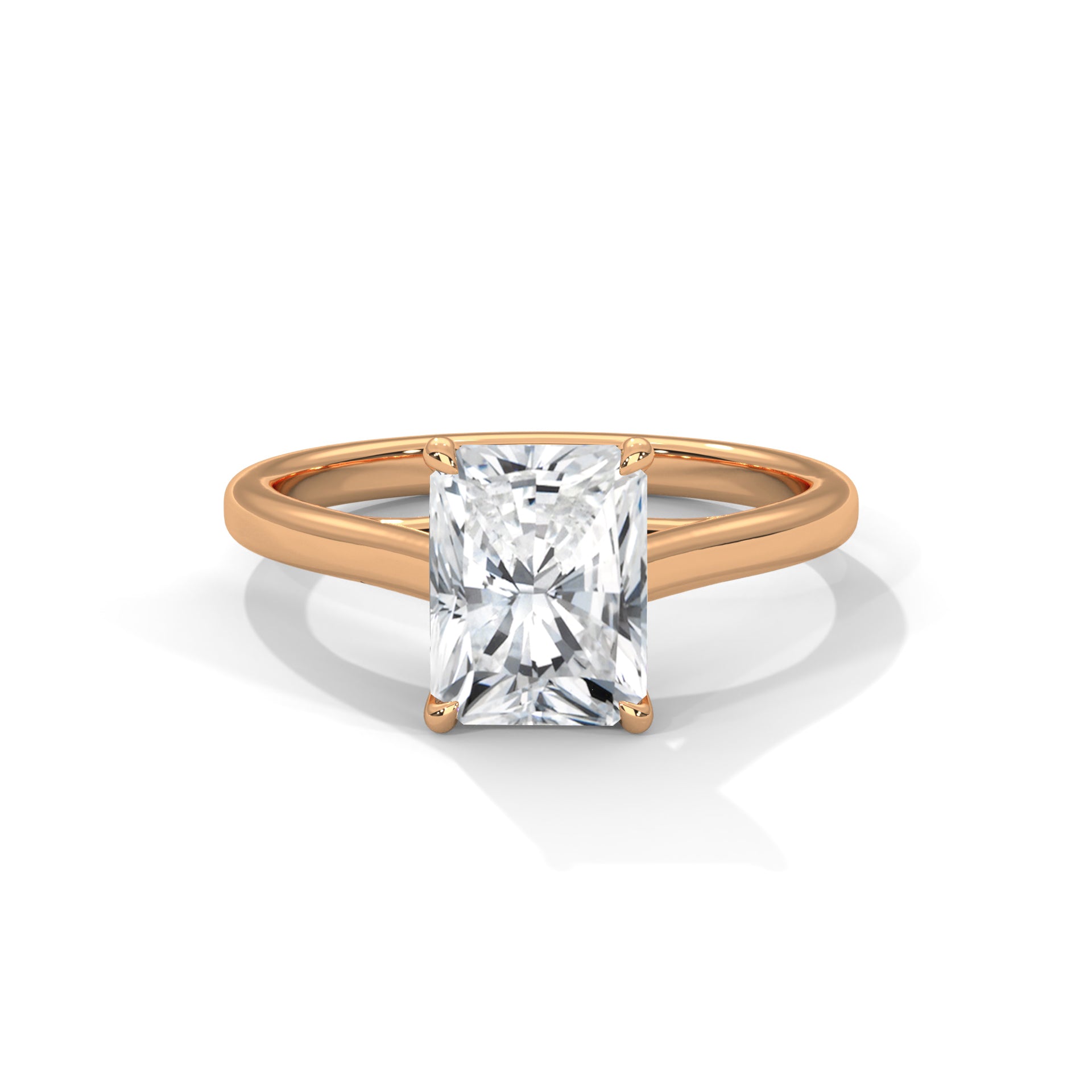 2.00 ct Radiant Solitaire Engagement Ring 2ct Rose Gold