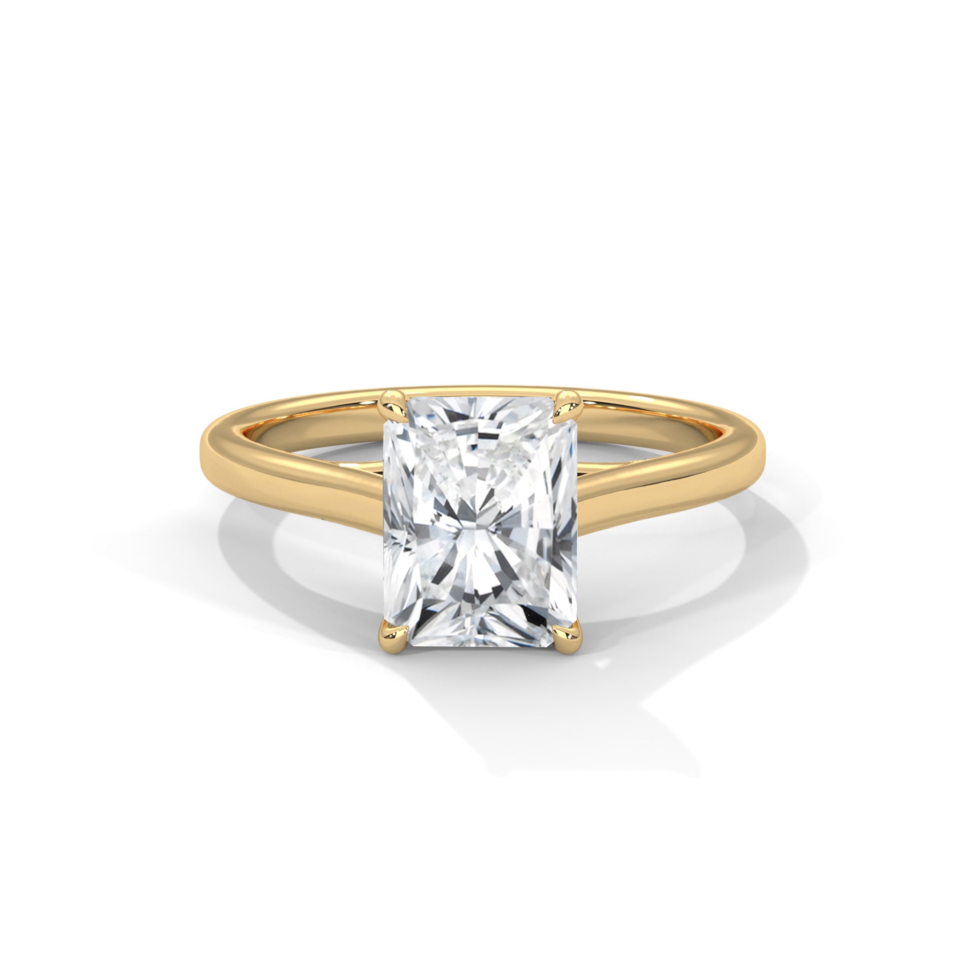 2.00 ct Radiant Solitaire Engagement Ring 2ct Yellow Gold