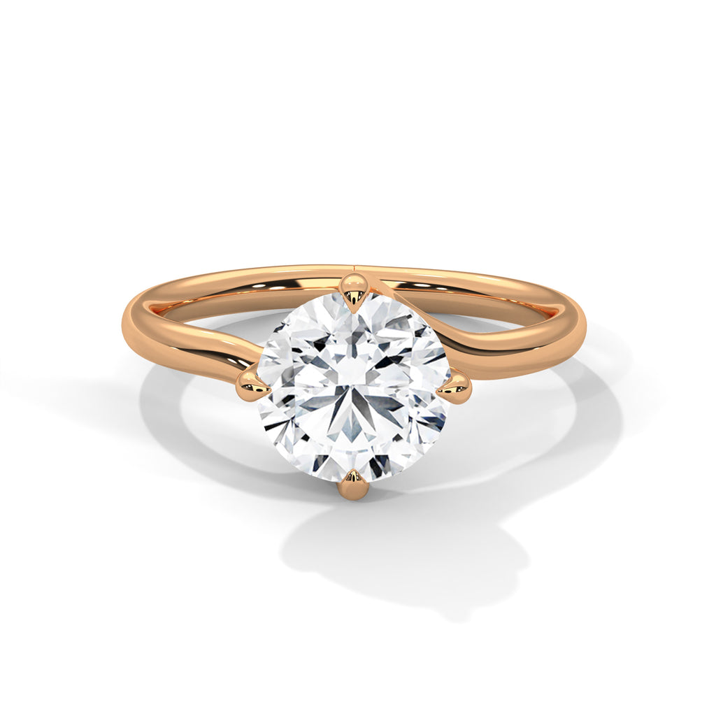 2.00 ct Round Solitaire Engagement Ring 2ct Rose Gold