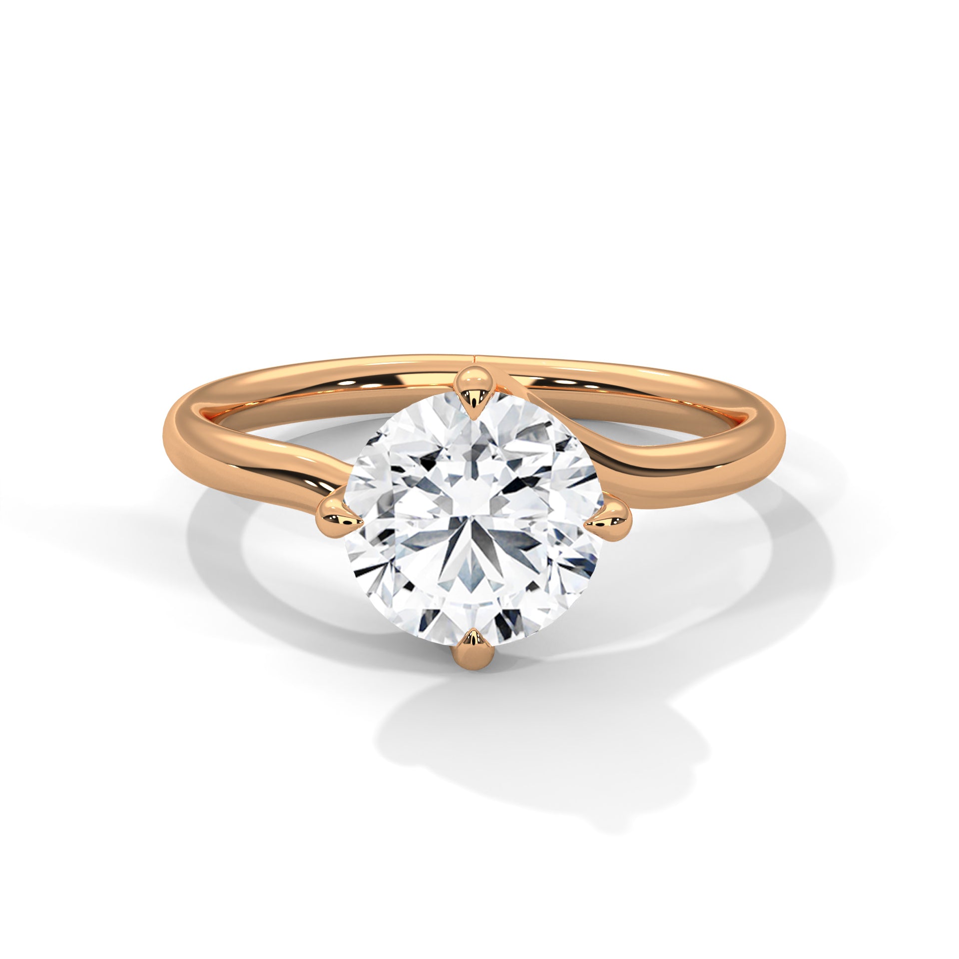 2.00 ct Round Solitaire Engagement Ring 2ct Rose Gold