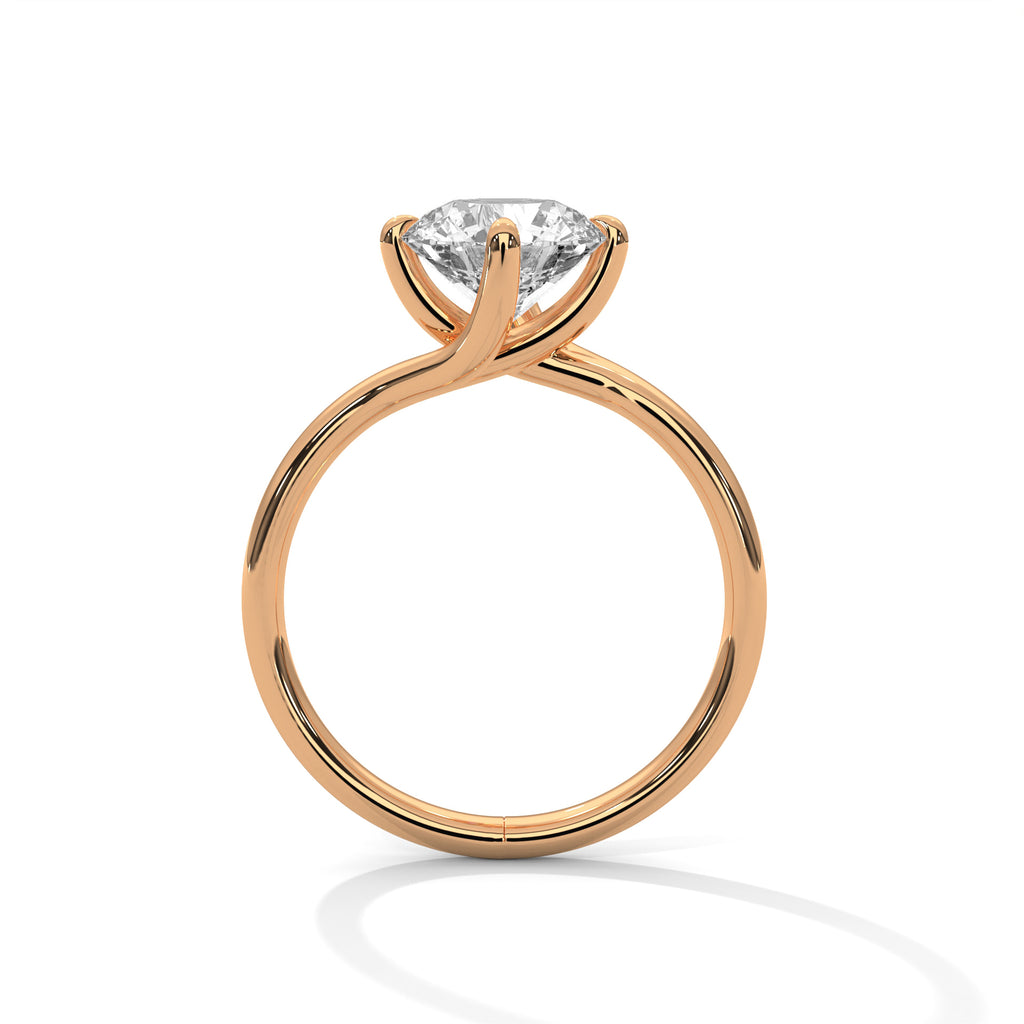 2.00 ct Round Solitaire Engagement Ring 2ct Rose Gold