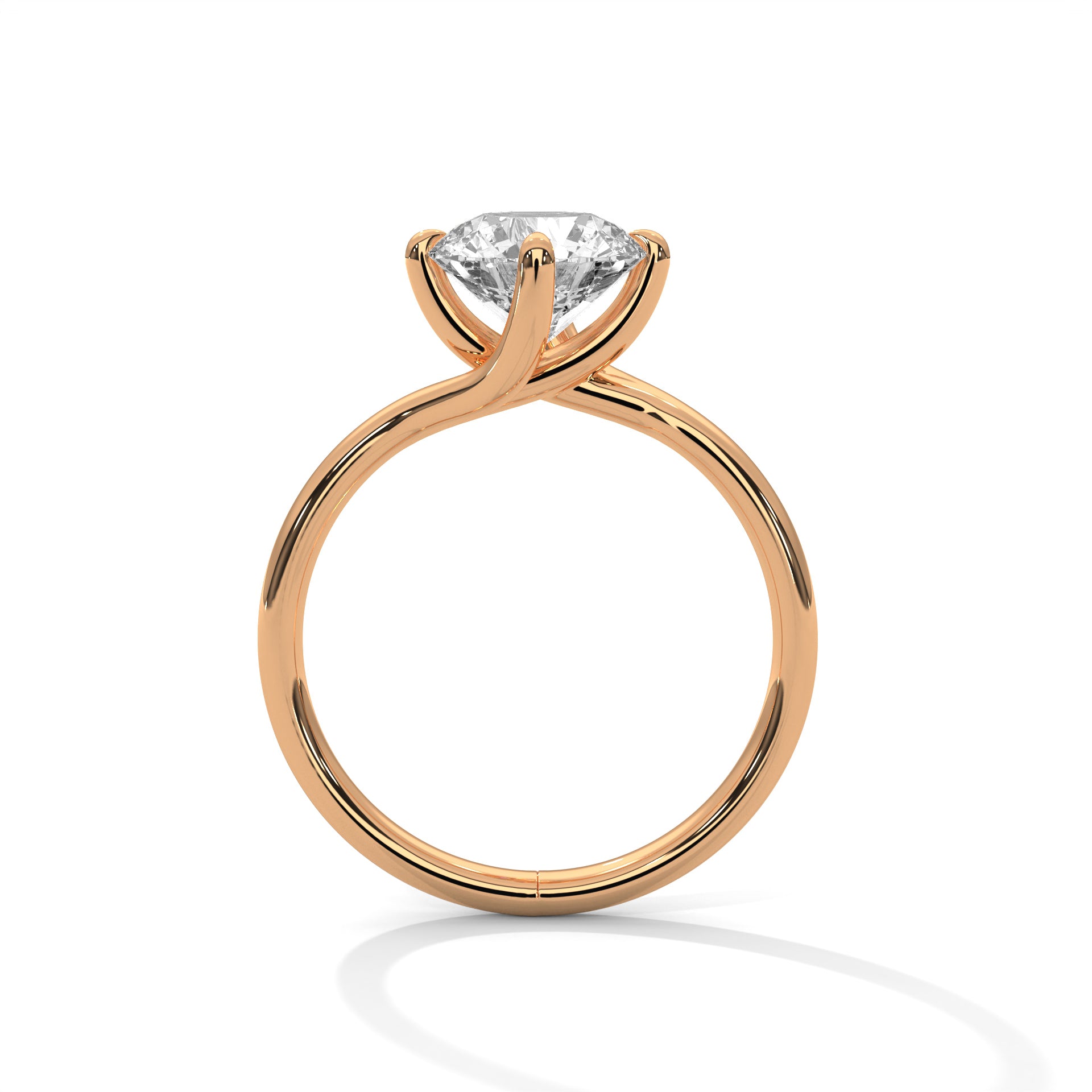 2.00 ct Round Solitaire Engagement Ring 2ct Rose Gold