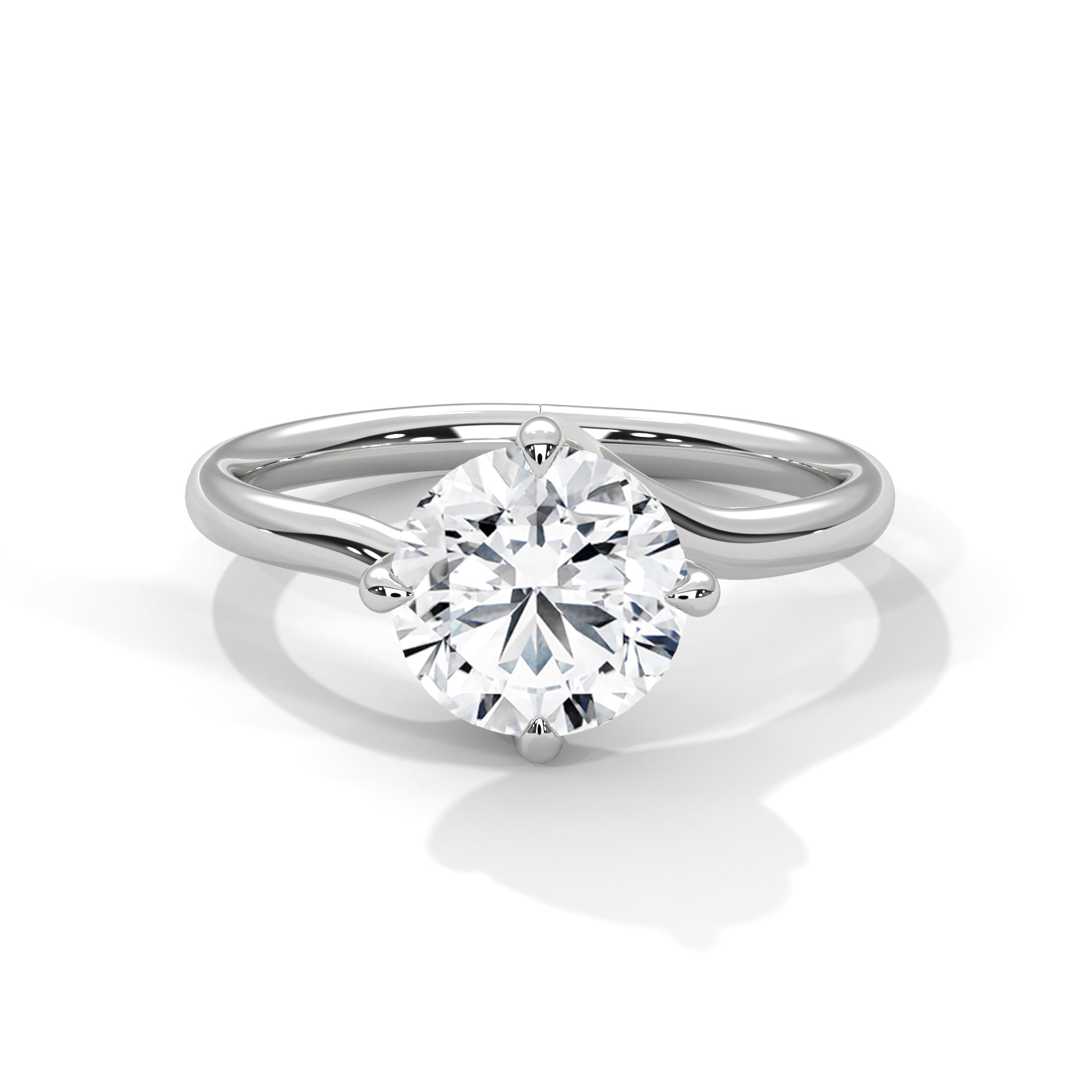 2.00 ct Round Solitaire Engagement Ring 2ct White Gold