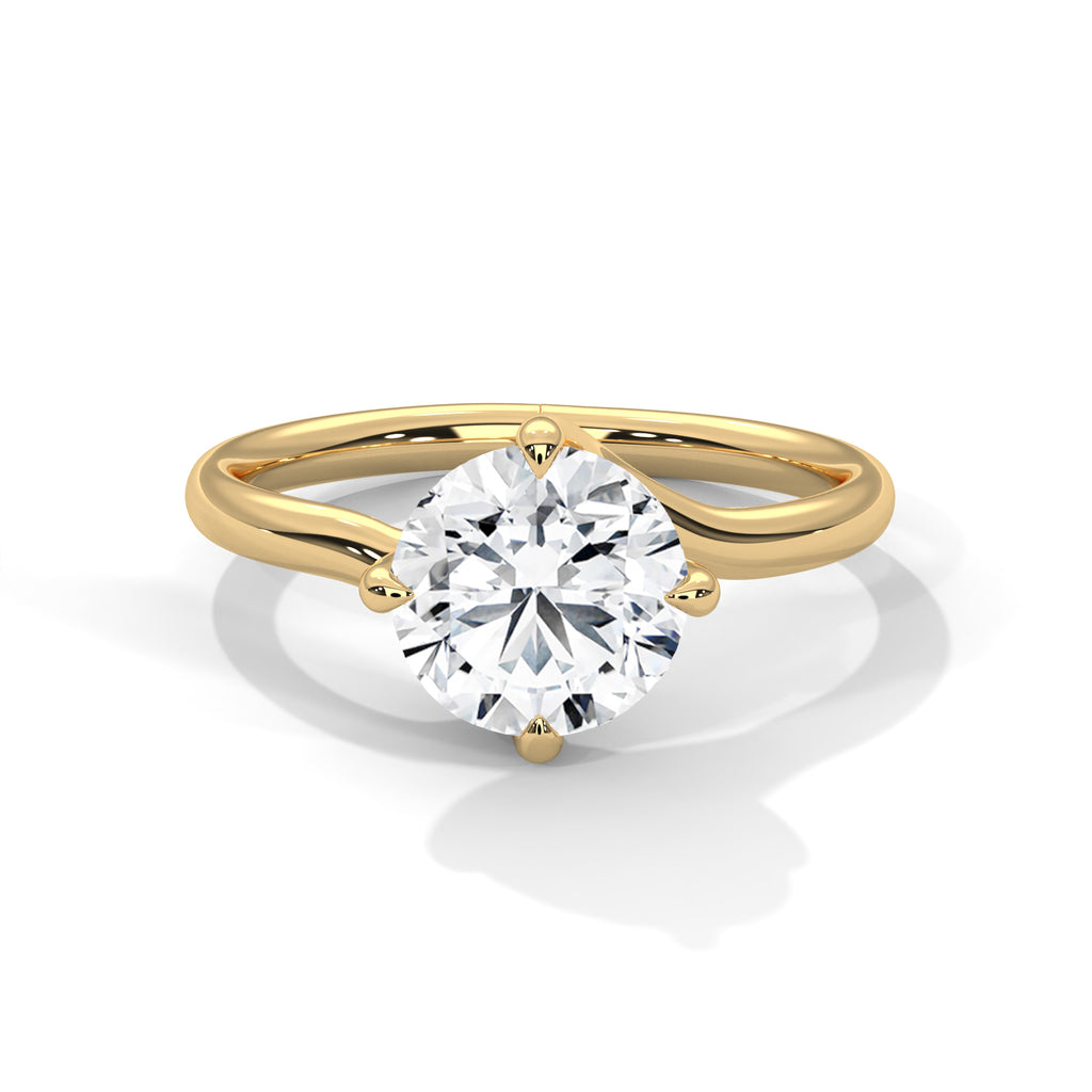 2.00 ct Round Solitaire Engagement Ring 2ct Yellow Gold
