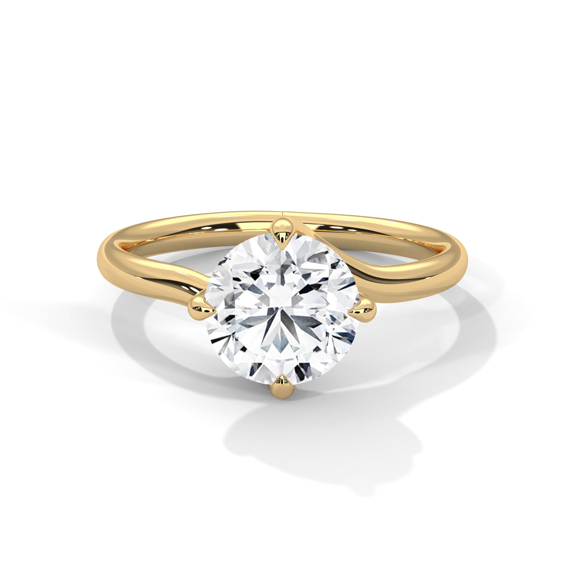2.00 ct Round Solitaire Engagement Ring 2ct Yellow Gold
