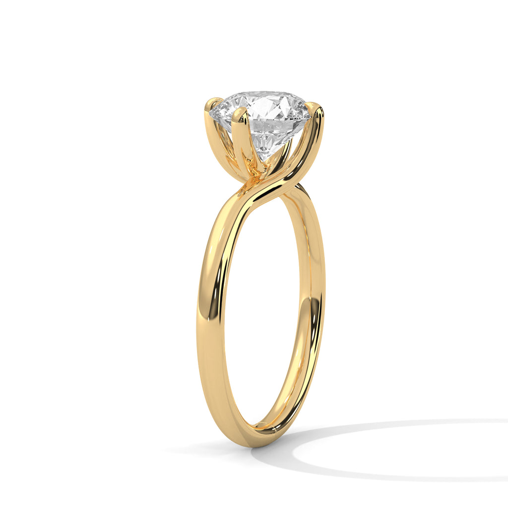 2.00 ct Round Solitaire Engagement Ring 2ct Yellow Gold