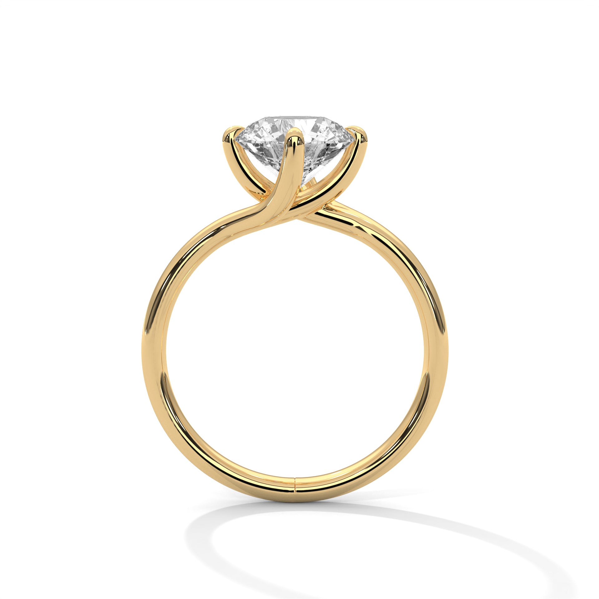 2.00 ct Round Solitaire Engagement Ring 2ct Yellow Gold