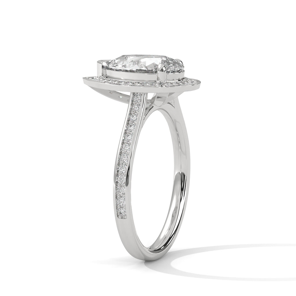 2.00 ct Teardrop Halo Engagement Ring 2ct White Gold