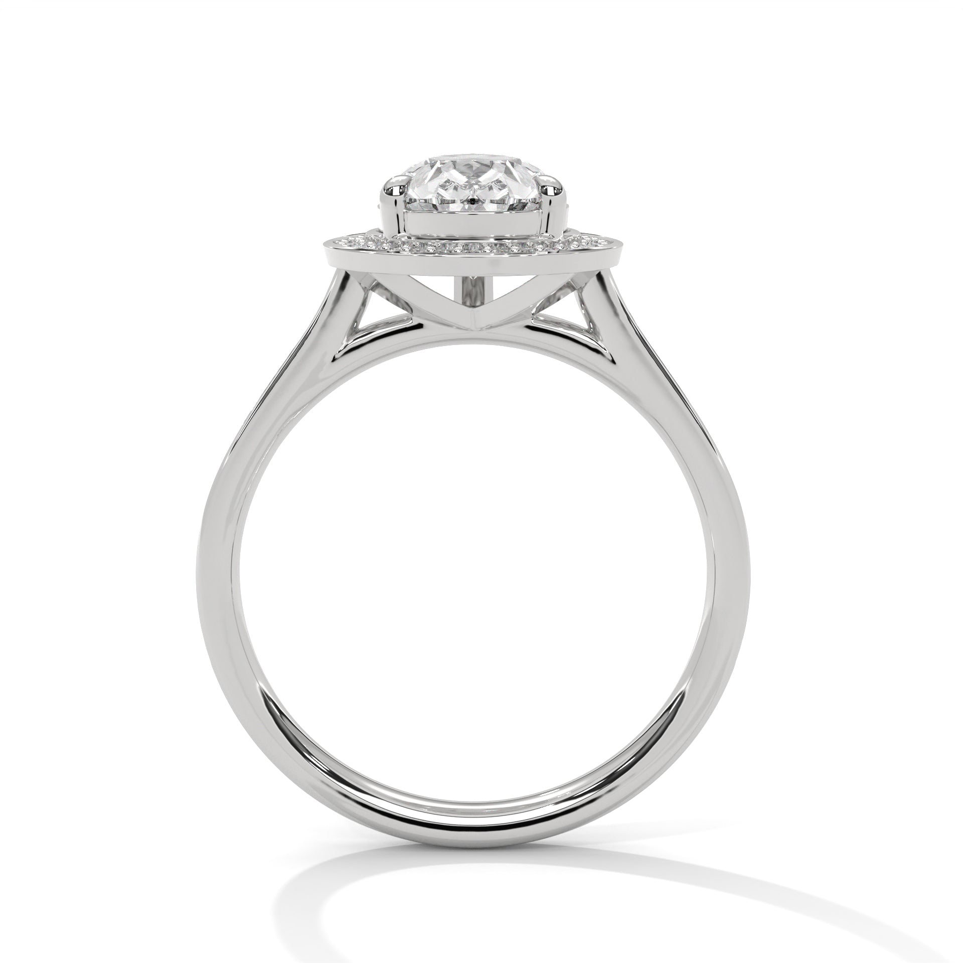 2.00 ct Teardrop Halo Engagement Ring 2ct White Gold