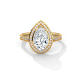 2.00 ct Teardrop Halo Engagement Ring 2ct Yellow Gold