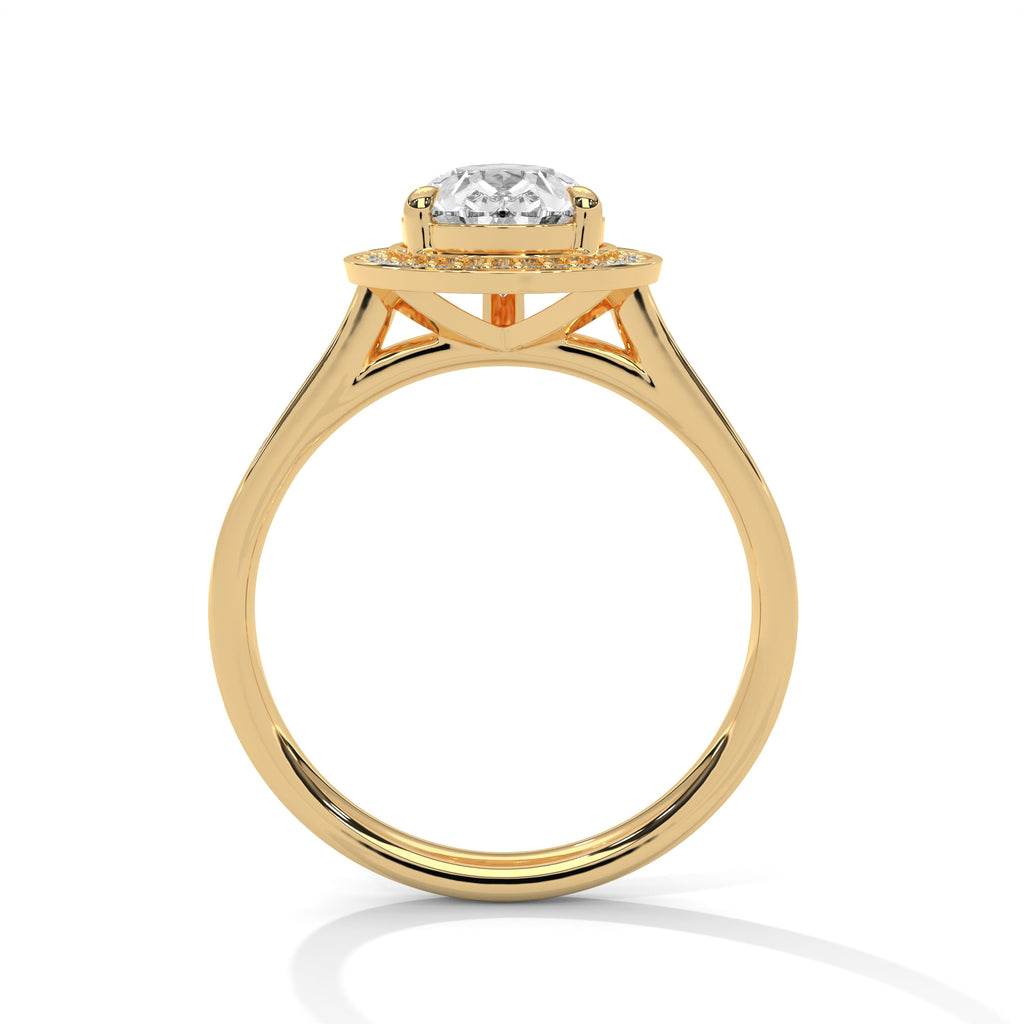 2.00 ct Teardrop Halo Engagement Ring 2ct Yellow Gold