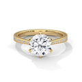 2.00 ct Round Solitaire with Pavé Band 2ct Yellow Gold
