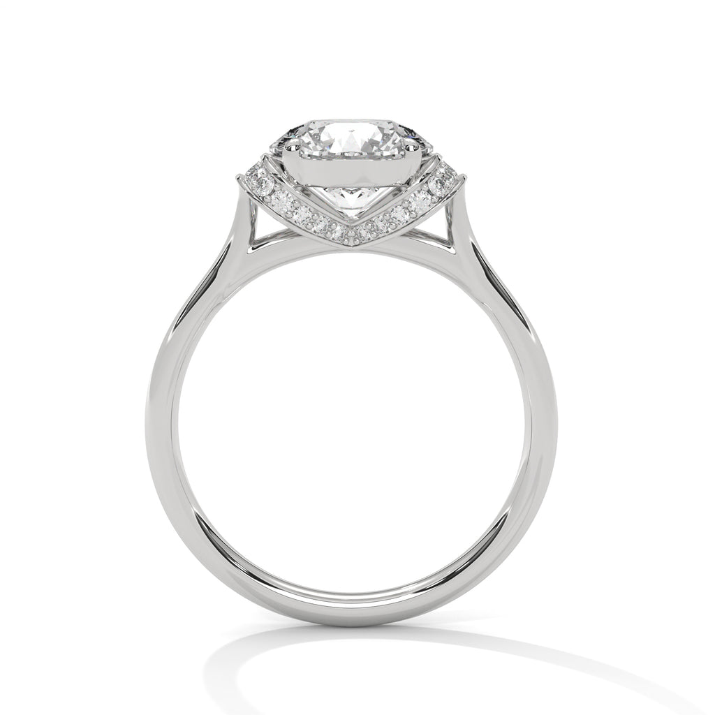 2.00 ct Round Solitaire with Hidden Halo 2ct White Gold