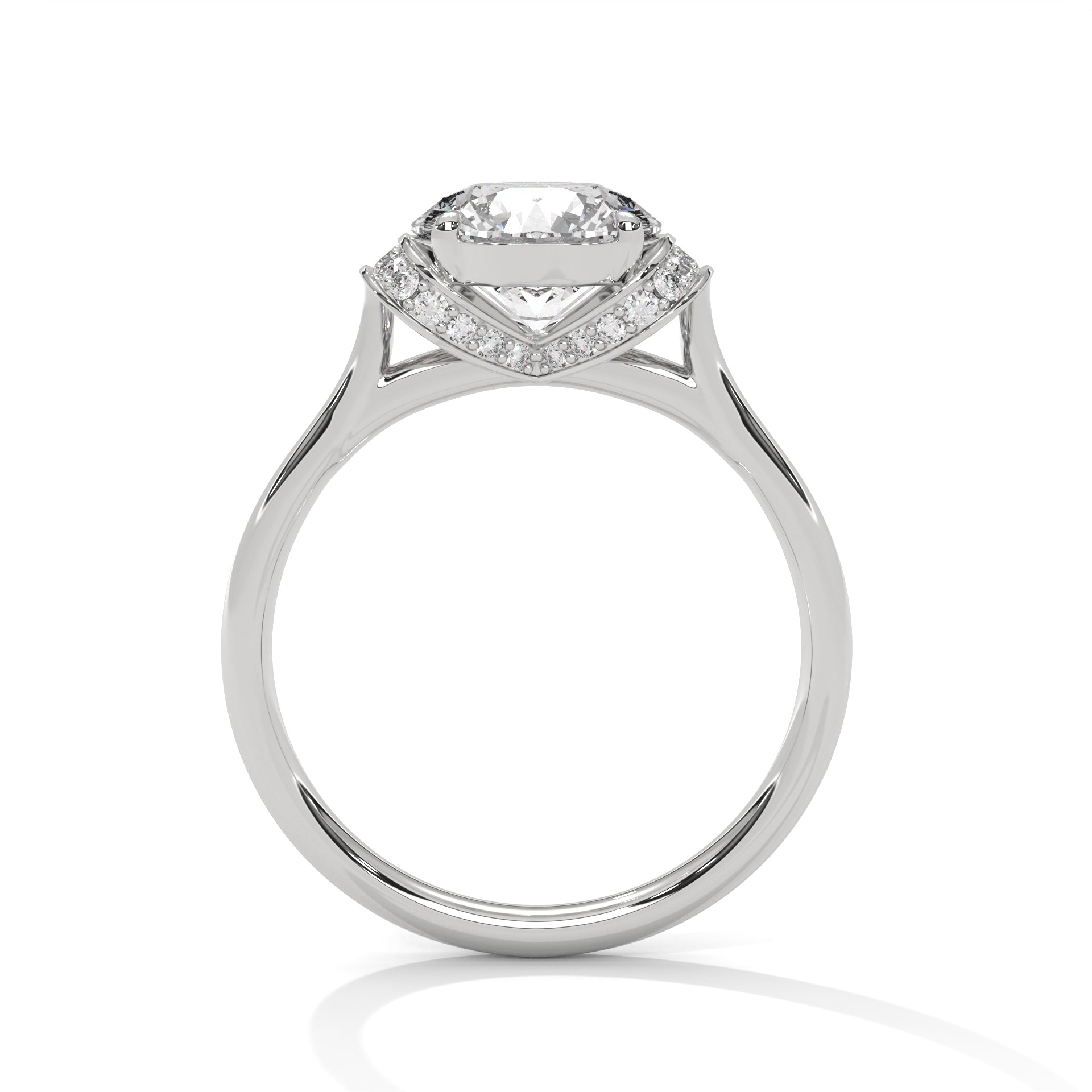 2.00 ct Round Solitaire with Hidden Halo 2ct White Gold