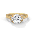 2.00 ct Round Solitaire with Hidden Halo 2ct Yellow Gold