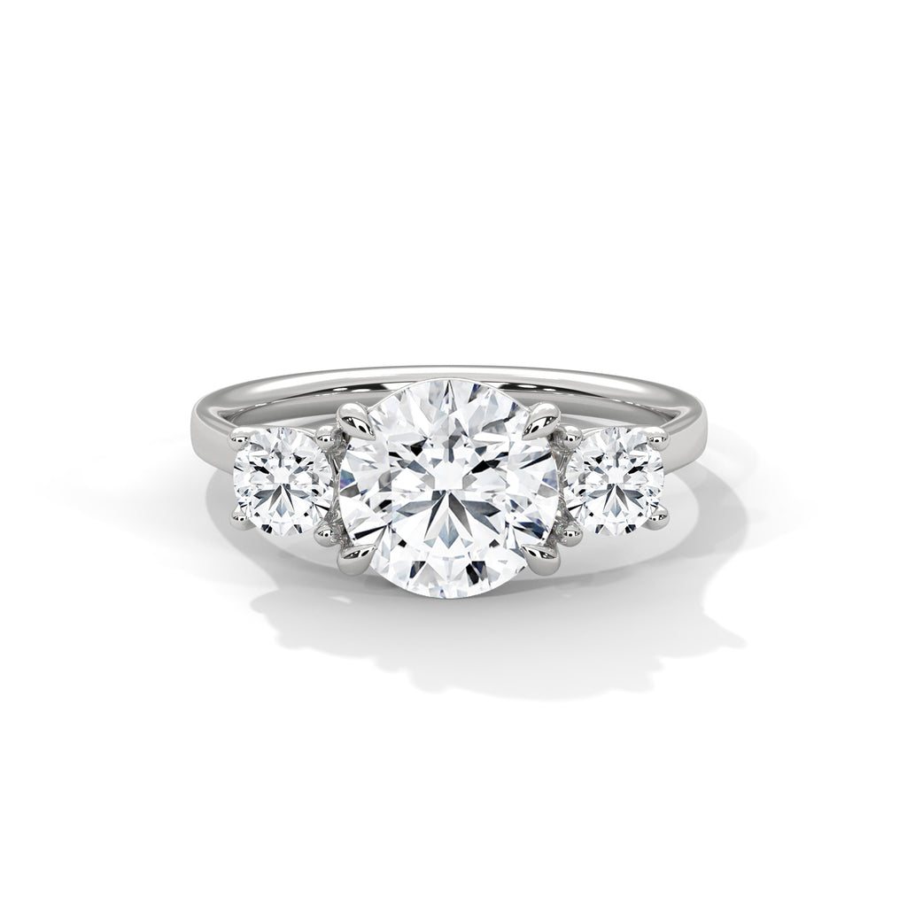 2.00 ct Three-Stone Round Cut Engagement Ring 2ct White Gold