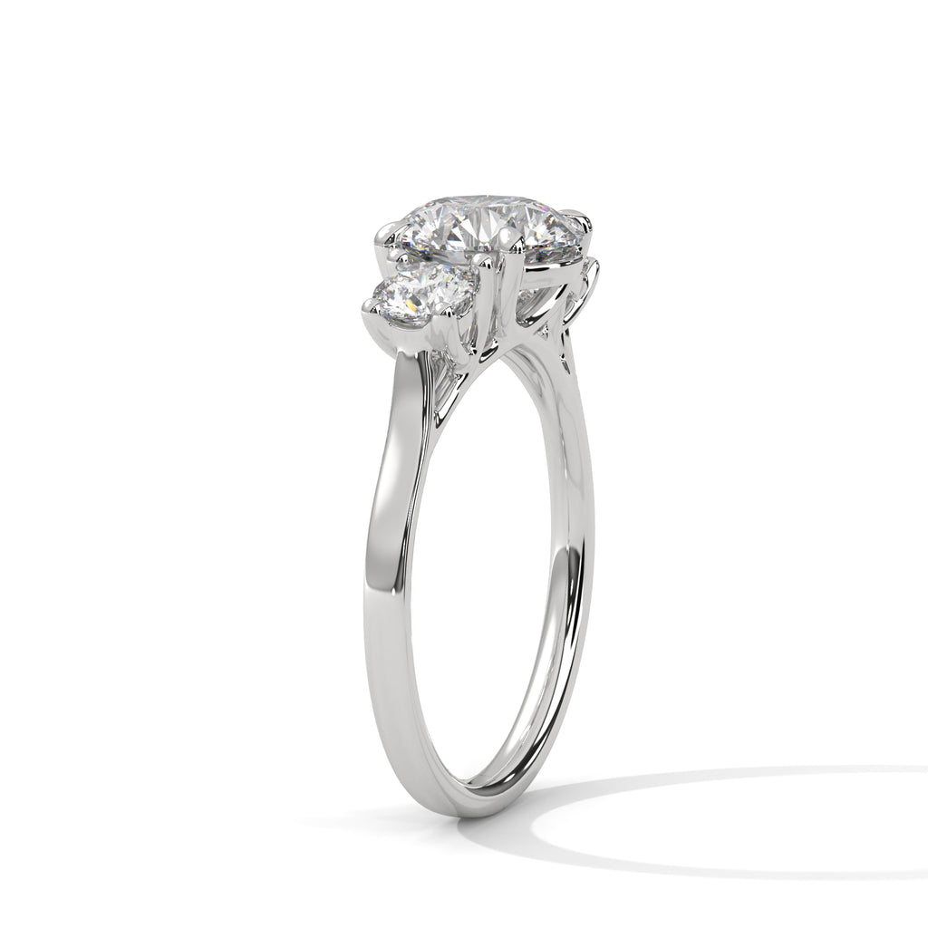 2.00 ct Three-Stone Round Cut Engagement Ring 2ct White Gold