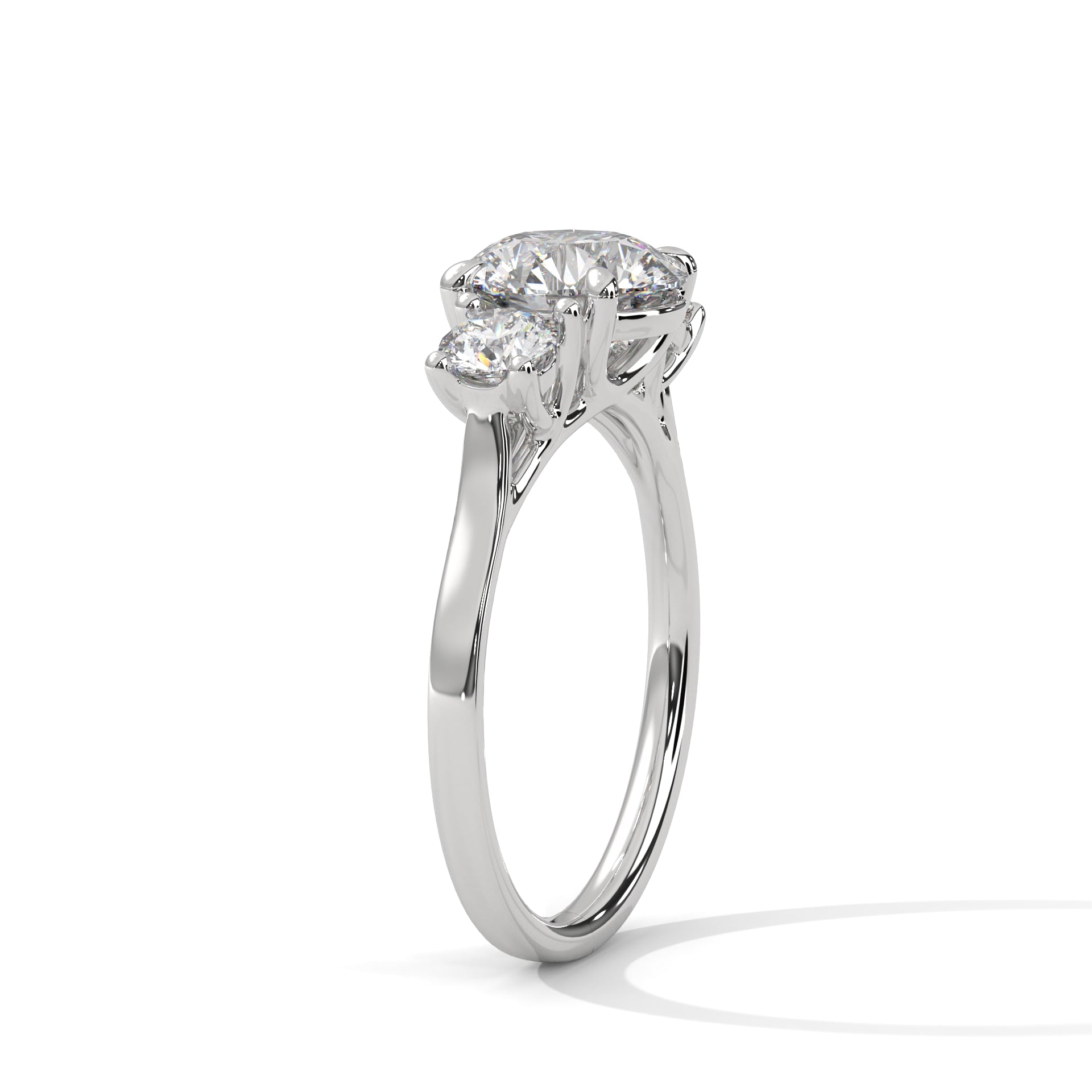 2.00 ct Three-Stone Round Cut Engagement Ring 2ct White Gold