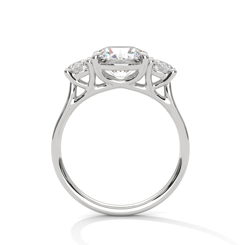2.00 ct Three-Stone Round Cut Engagement Ring 2ct White Gold