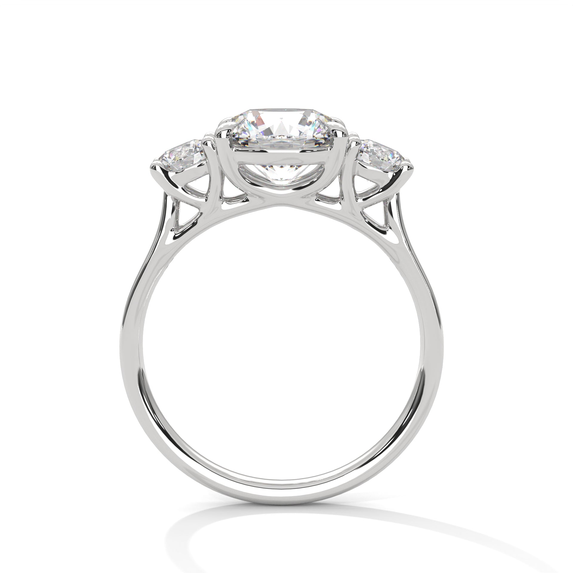 2.00 ct Three-Stone Round Cut Engagement Ring 2ct White Gold