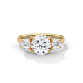 2.00 ct Three-Stone Round Cut Engagement Ring 2ct Yellow Gold