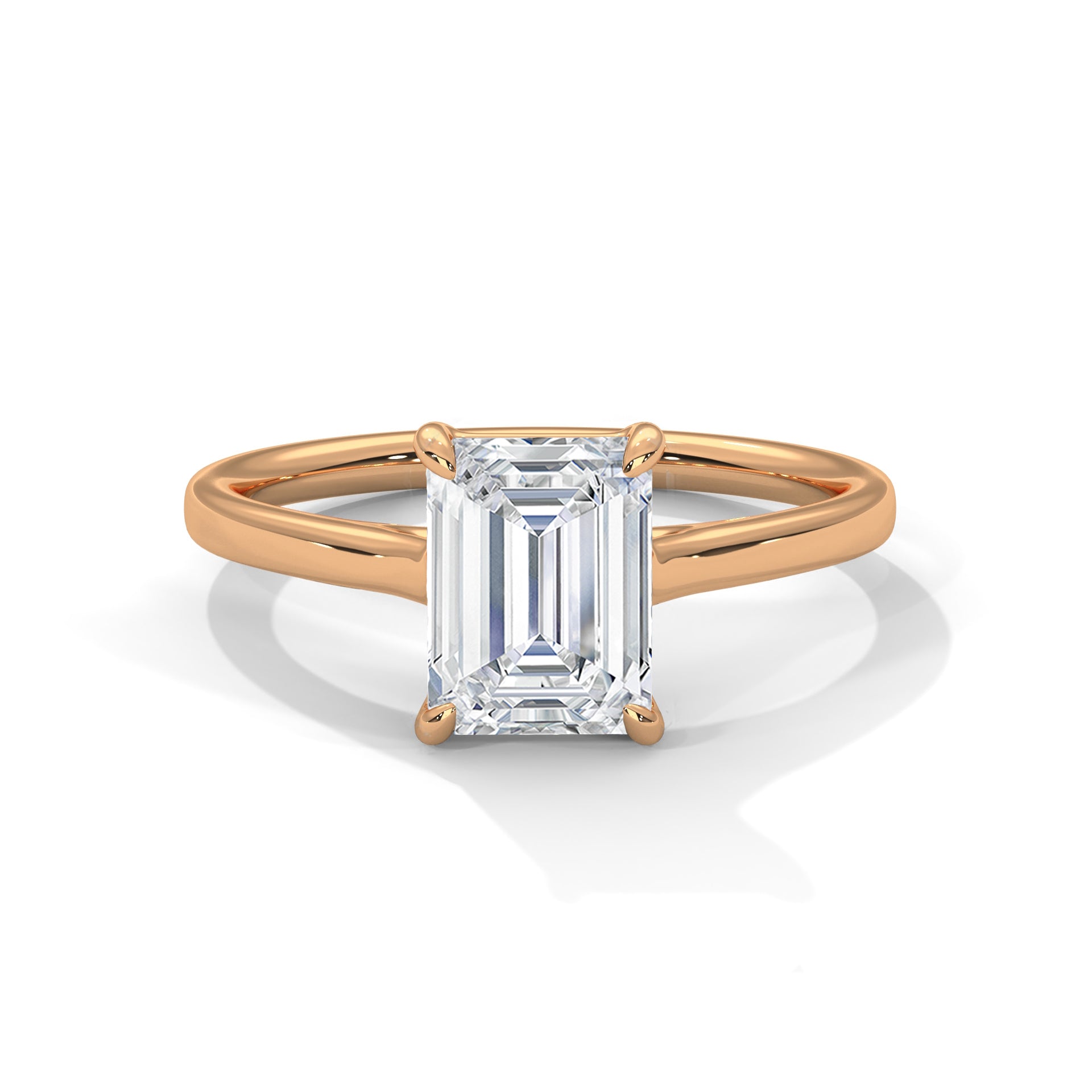 2.00 ct Emerald Cut Solitaire Engagement Ring 2ct Rose Gold