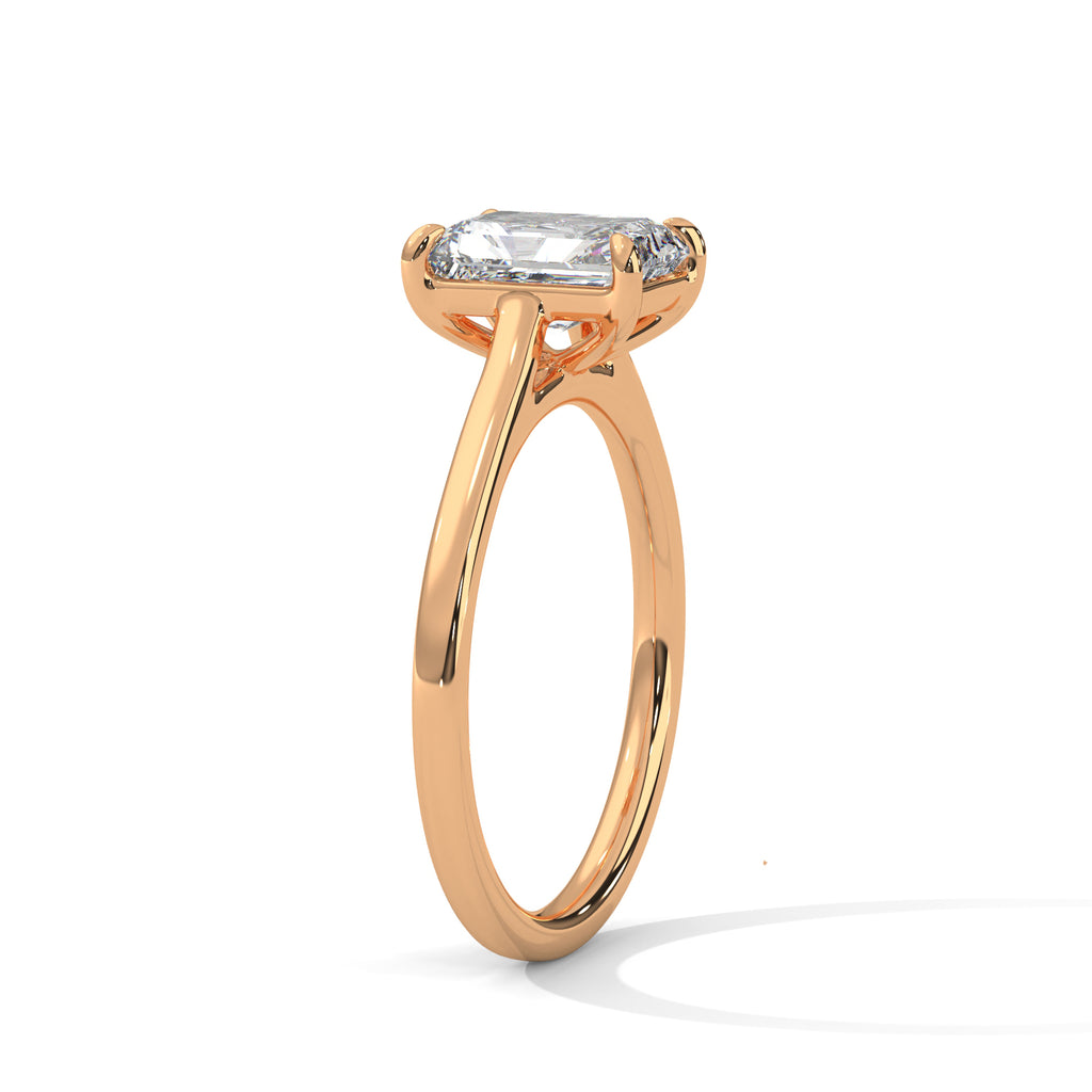 2.00 ct Emerald Cut Solitaire Engagement Ring 2ct Rose Gold