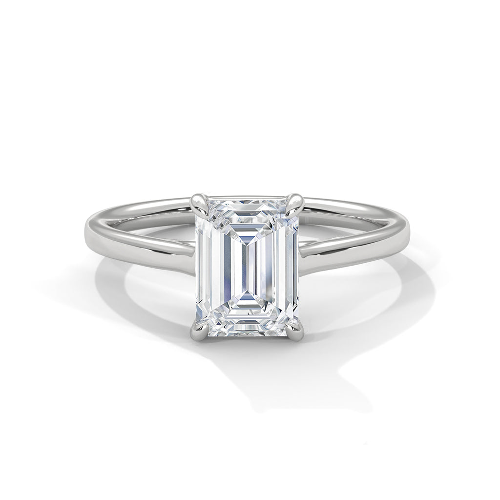 2.00 ct Emerald Cut Solitaire Engagement Ring 2ct White Gold