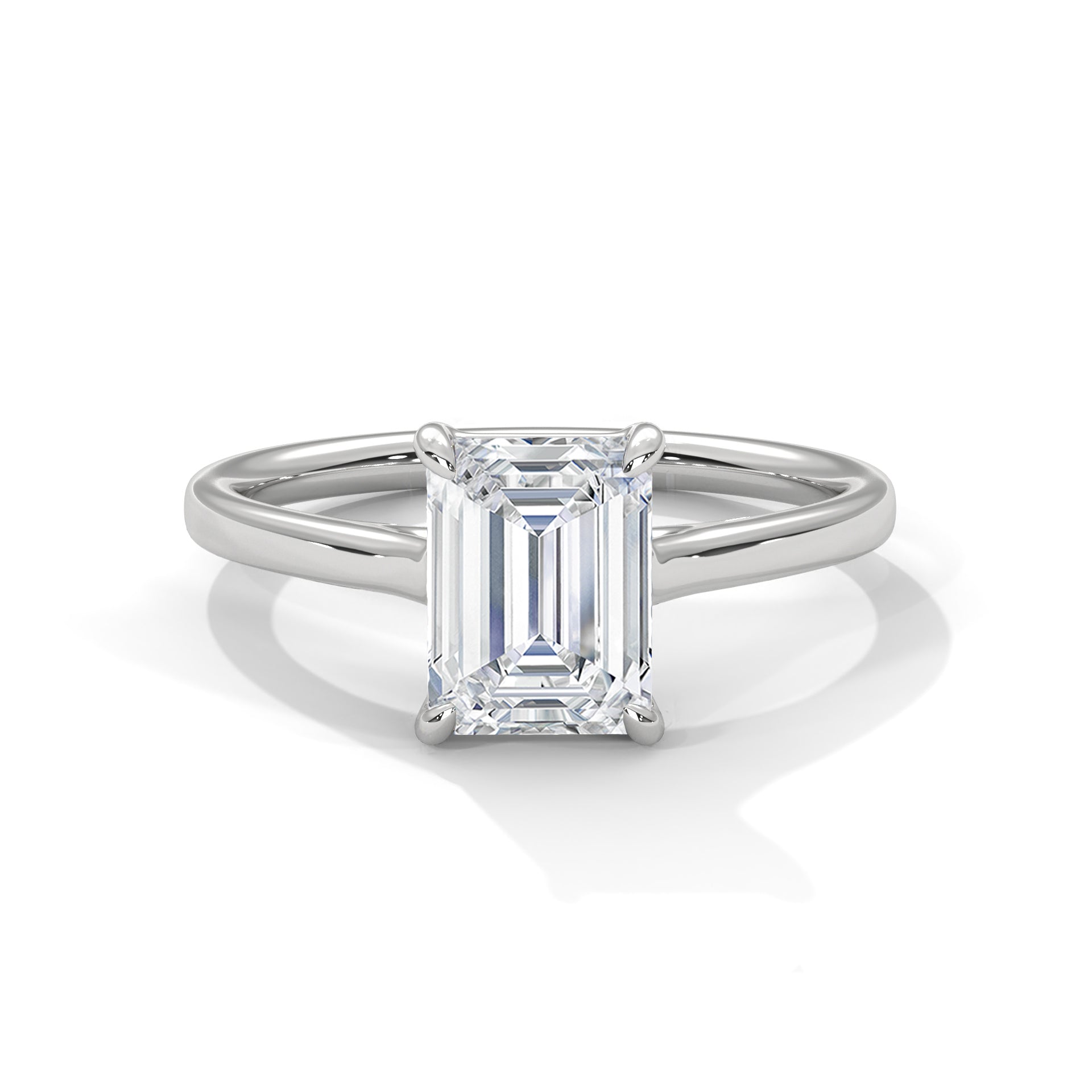 2.00 ct Emerald Cut Solitaire Engagement Ring 2ct White Gold