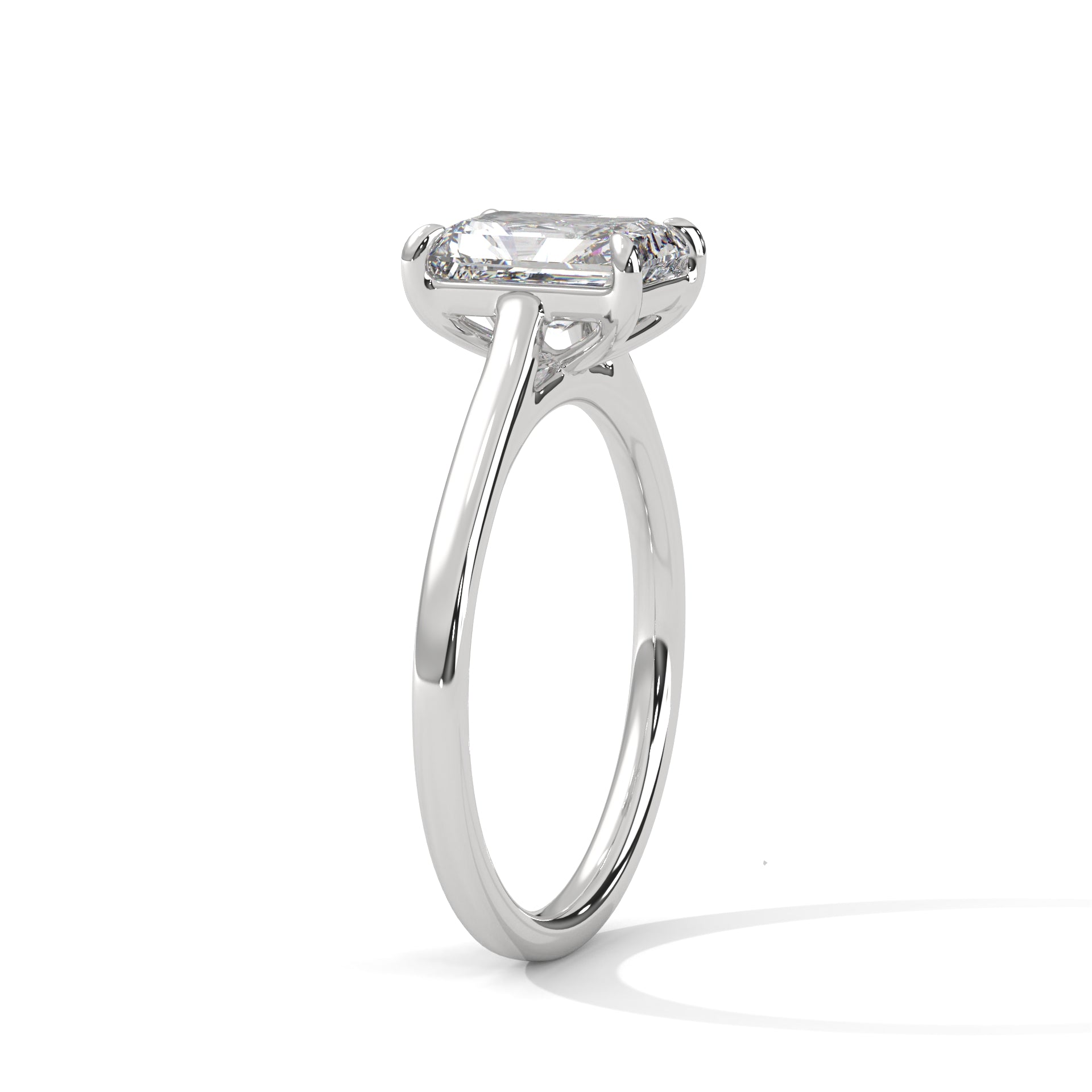 2.00 ct Emerald Cut Solitaire Engagement Ring 2ct White Gold