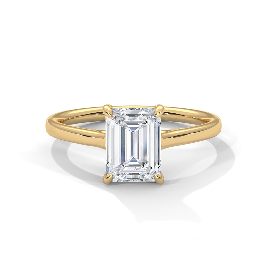 2.00 ct Emerald Cut Solitaire Engagement Ring 2ct Yellow Gold