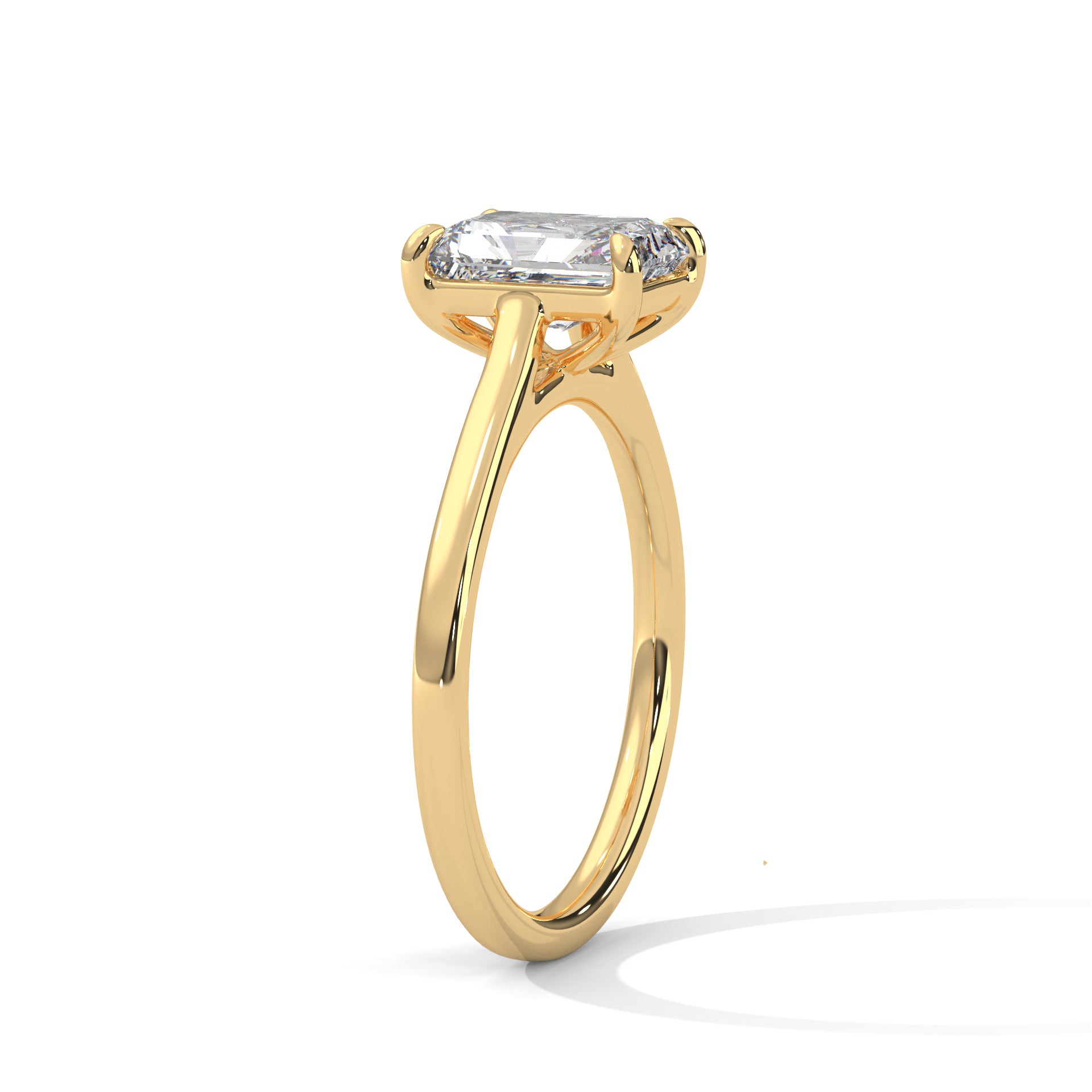 2.00 ct Emerald Cut Solitaire Engagement Ring 2ct Yellow Gold