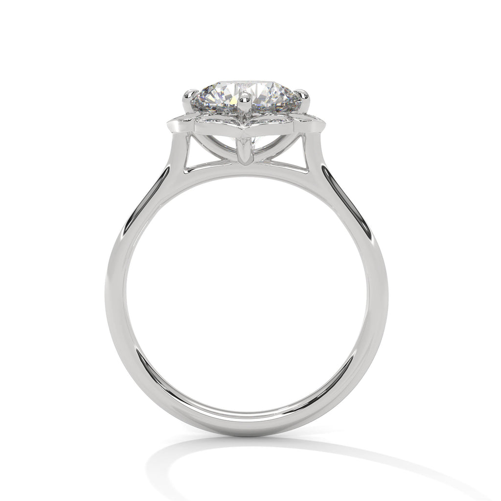2.00 ct Vintage Style Floral Halo Round Diamond Ring 2ct White Gold