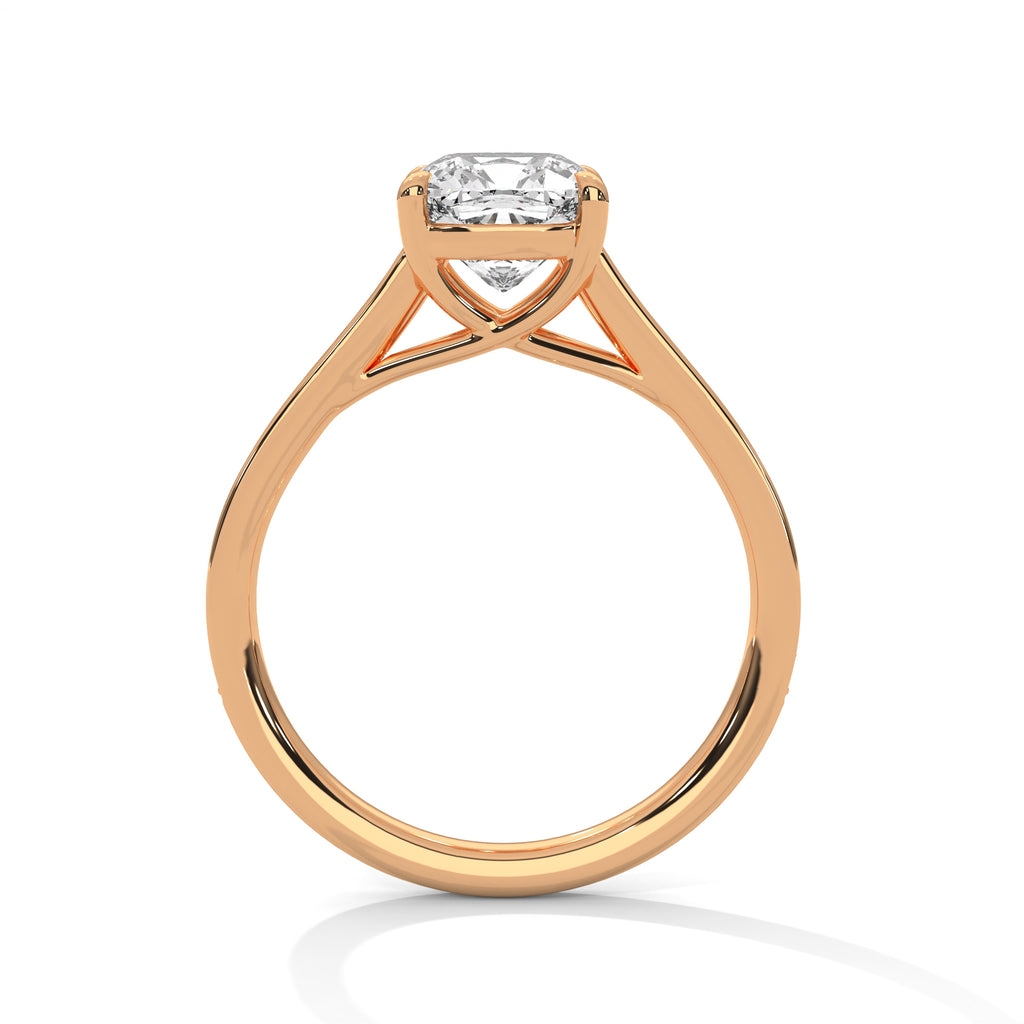 2.00 ct Cushion Solitaire with Pavé Band 2ct Rose Gold