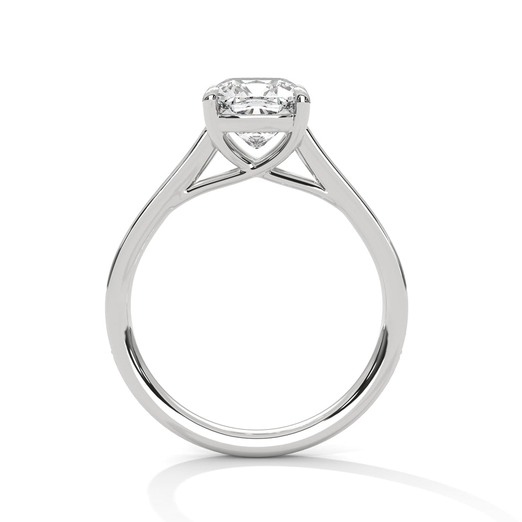 2.00 ct Cushion Solitaire with Pavé Band 2ct White Gold