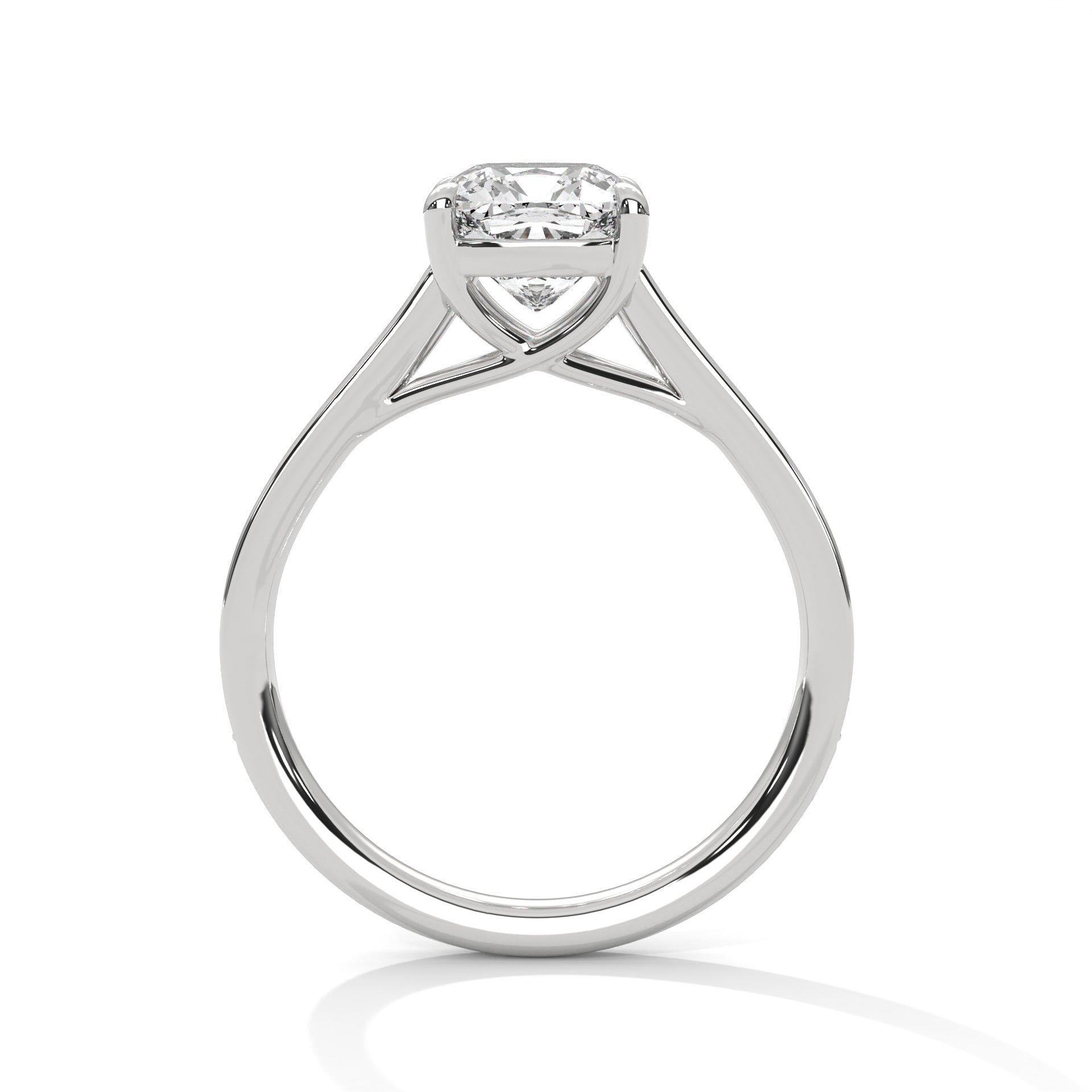 2.00 ct Cushion Solitaire with Pavé Band 2ct White Gold