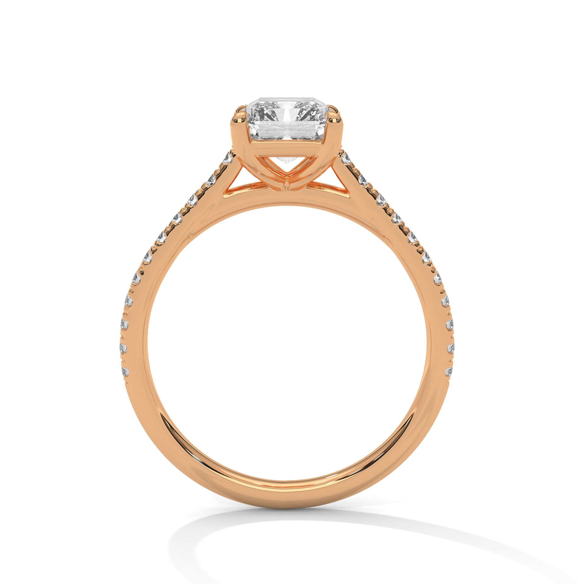 2.00 ct Classic Emerald Step-Cut Engagement Ring 2ct Rose Gold