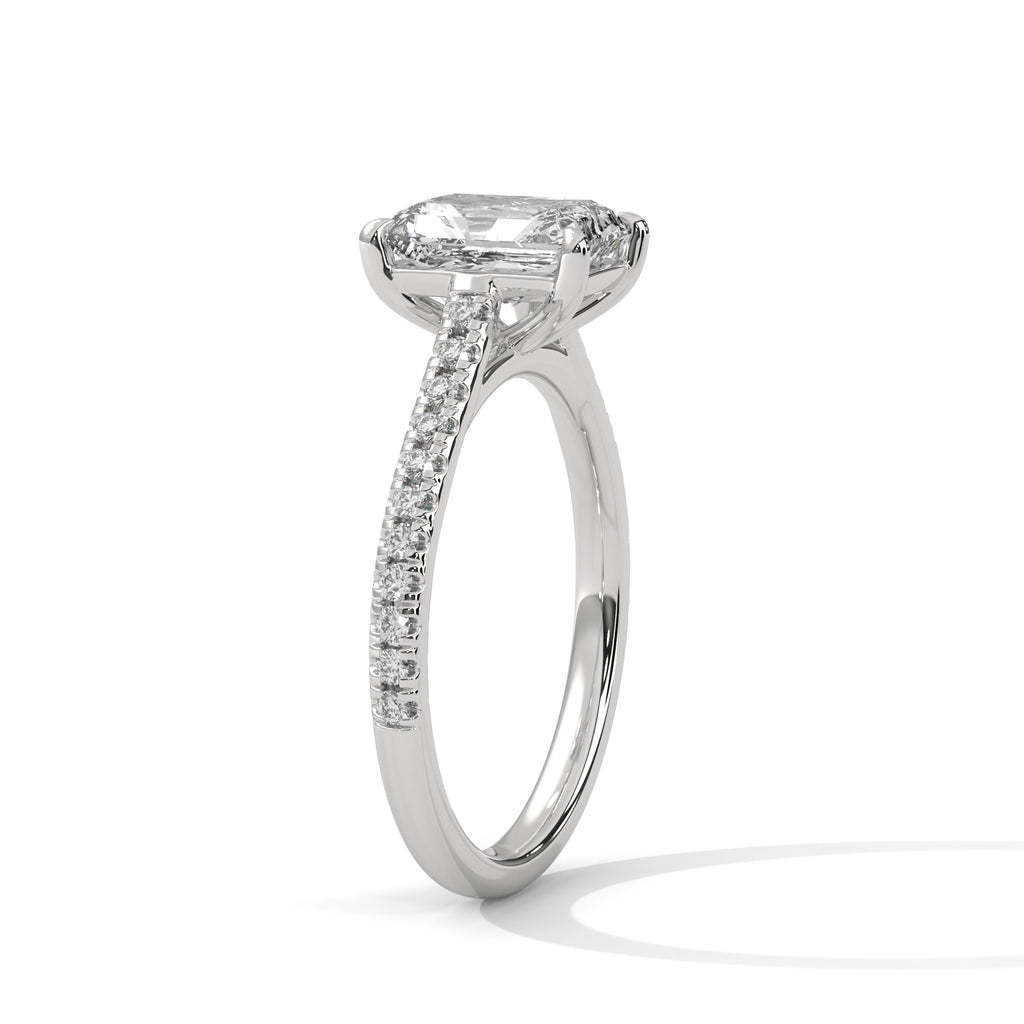 2.00 ct Classic Emerald Step-Cut Engagement Ring 2ct White Gold