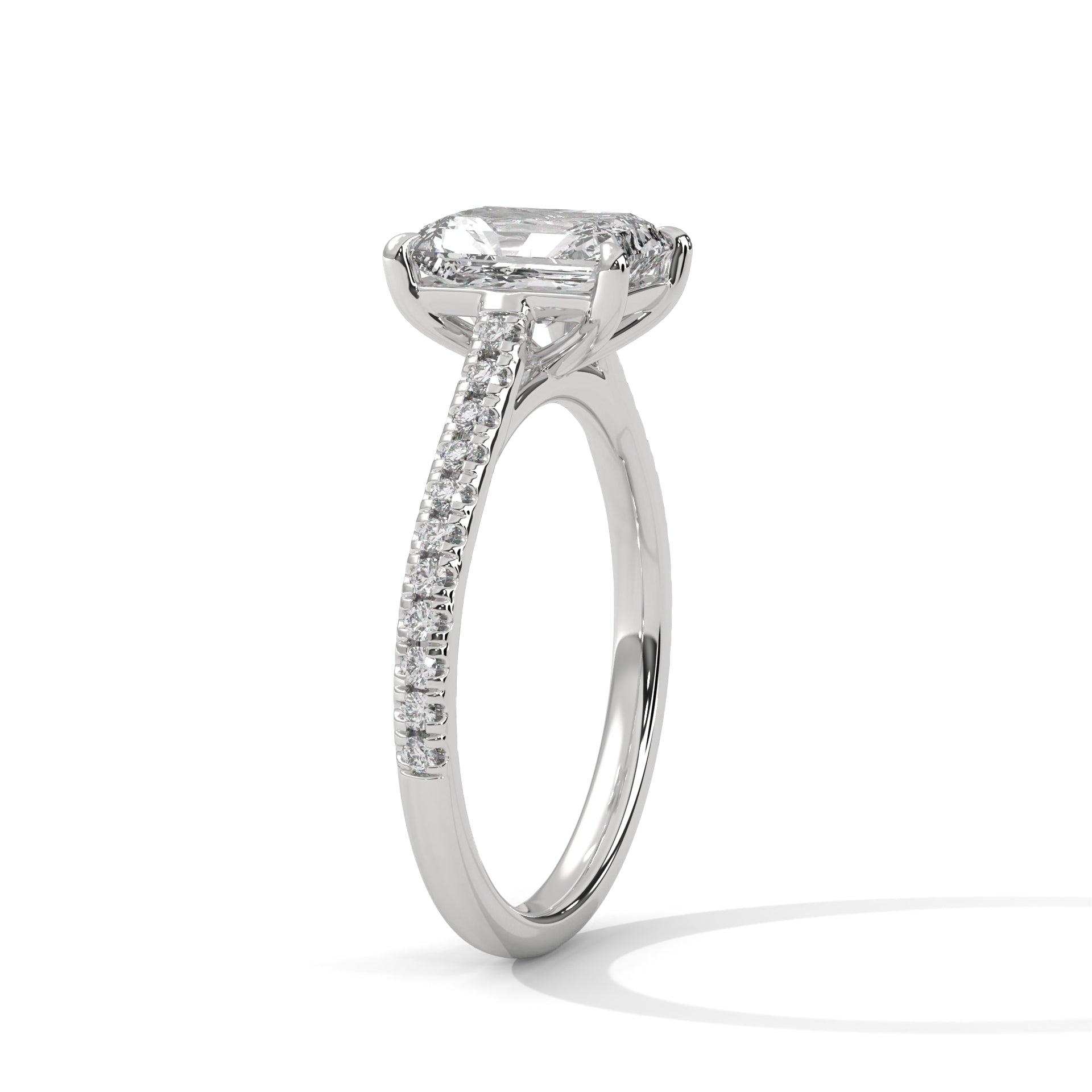2.00 ct Classic Emerald Step-Cut Engagement Ring 2ct White Gold