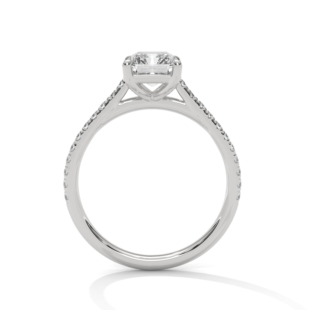 2.00 ct Classic Emerald Step-Cut Engagement Ring 2ct White Gold