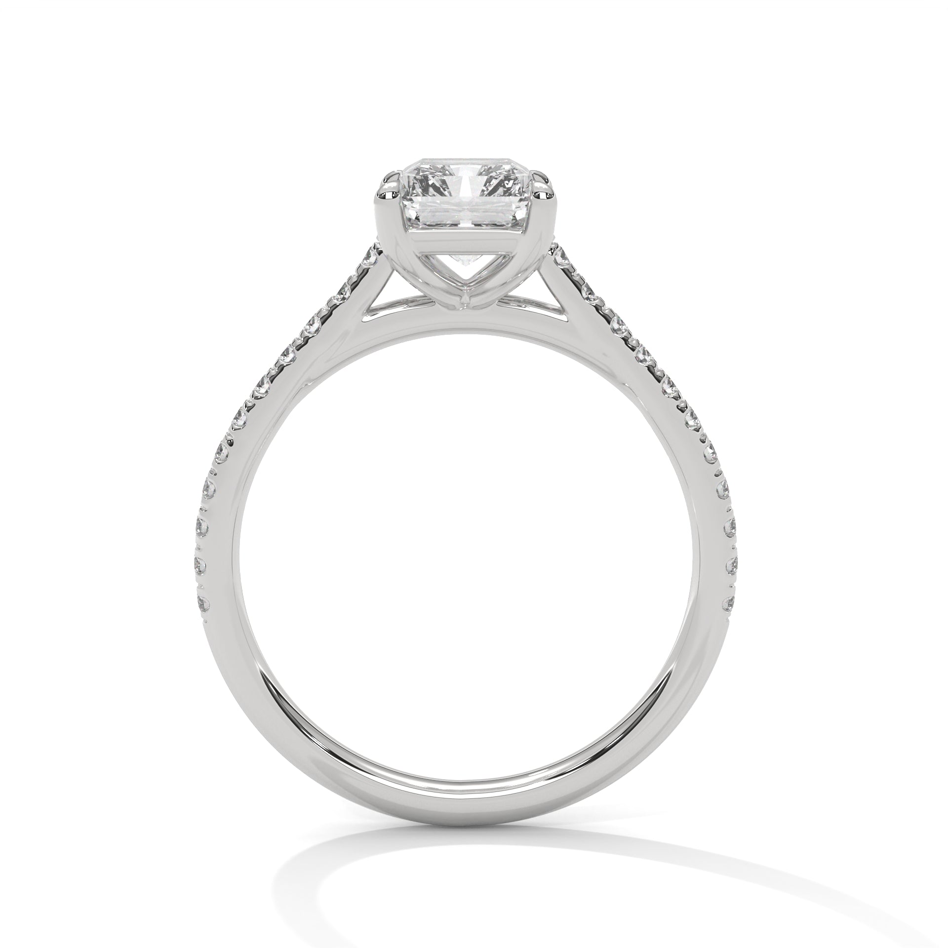 2.00 ct Classic Emerald Step-Cut Engagement Ring 2ct White Gold