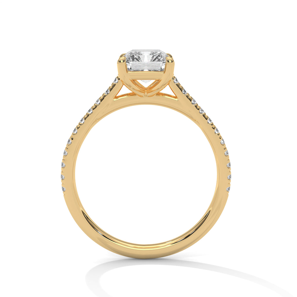 2.00 ct Classic Emerald Step-Cut Engagement Ring 2ct Yellow Gold