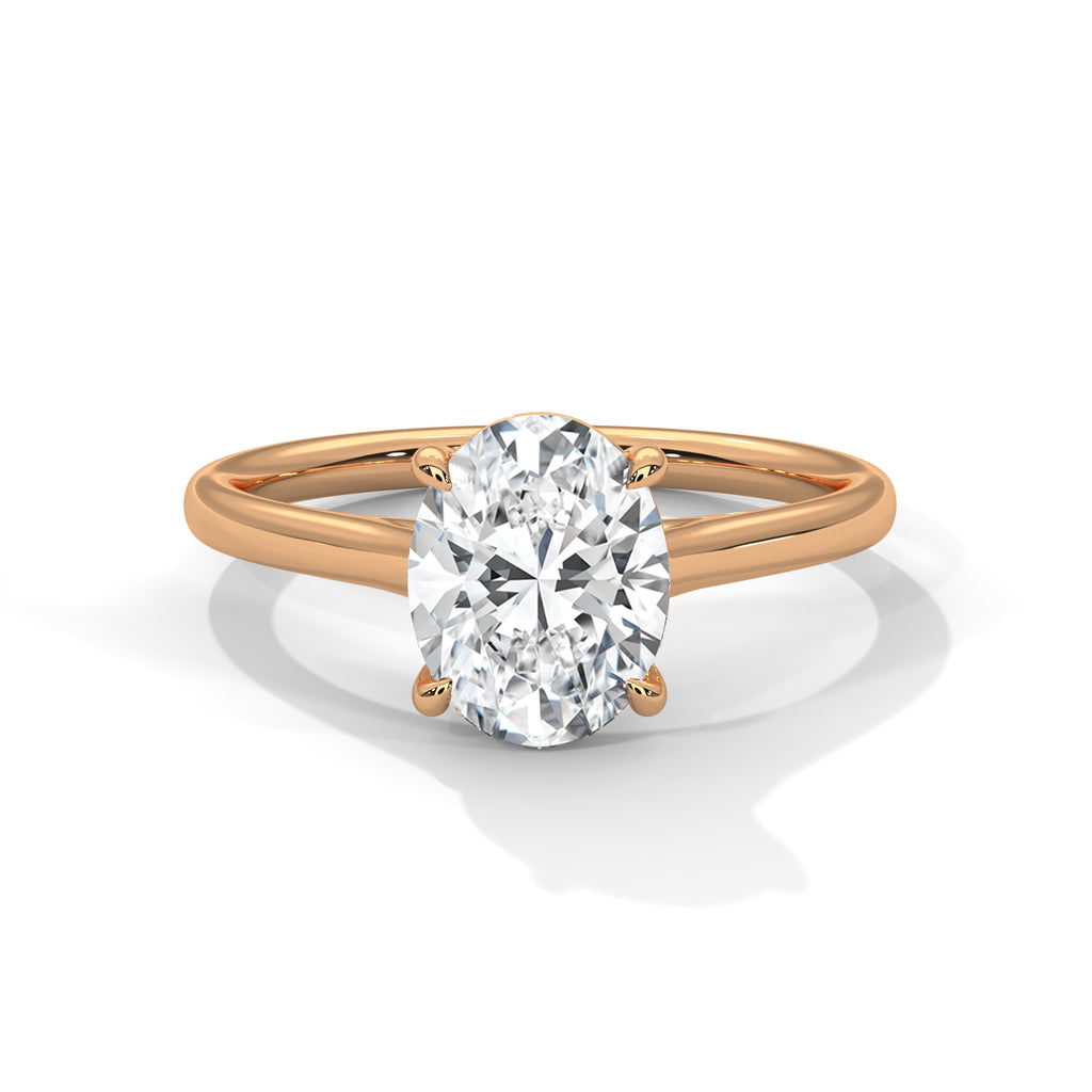 2.00 ct Oval Cut Solitaire Diamond Engagement Ring 2ct Rose Gold