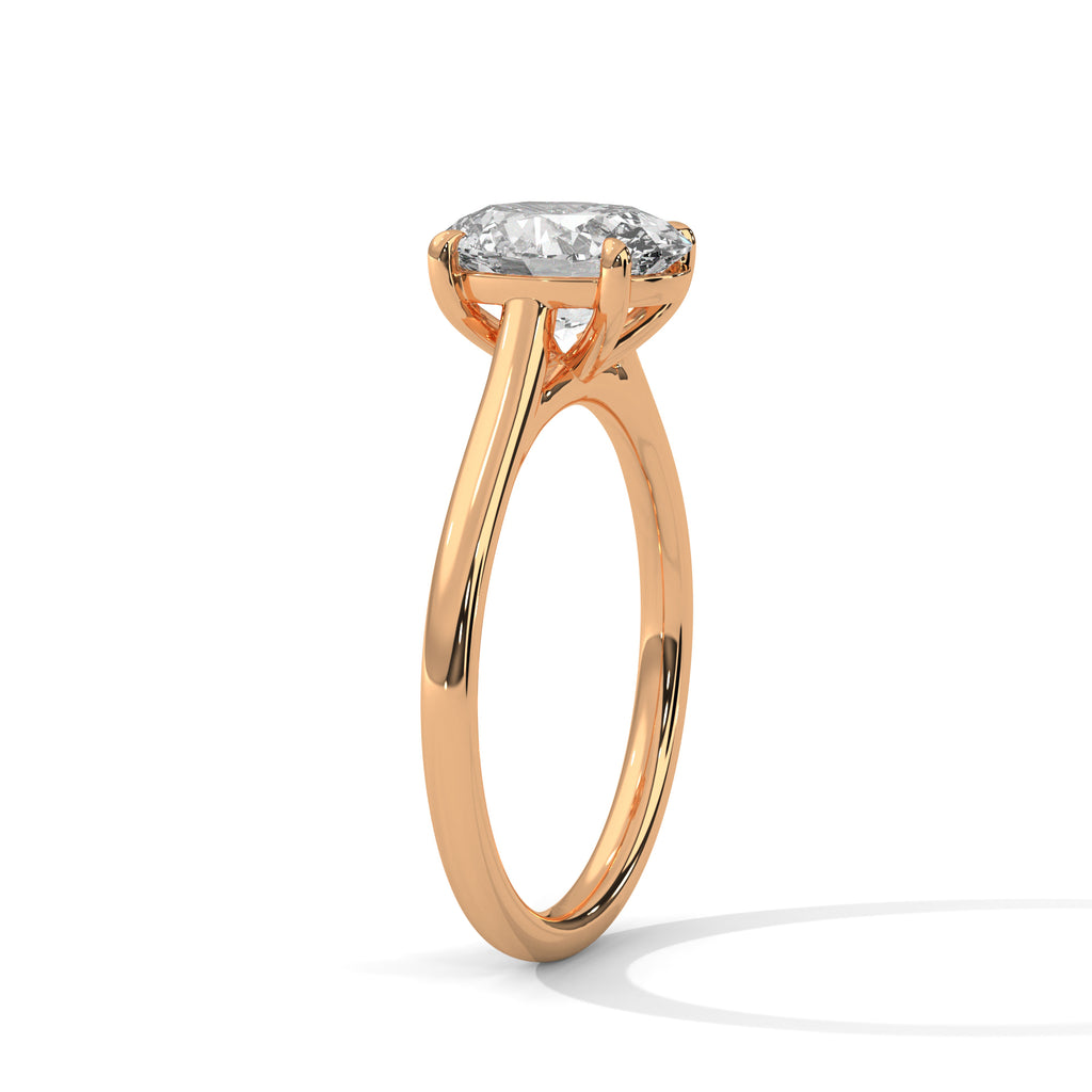 2.00 ct Oval Cut Solitaire Diamond Engagement Ring 2ct Rose Gold