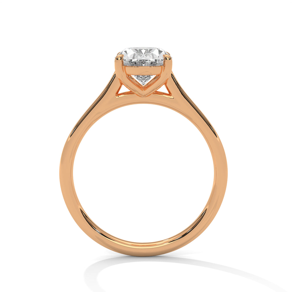 2.00 ct Oval Cut Solitaire Diamond Engagement Ring 2ct Rose Gold