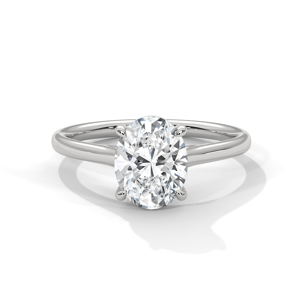 2.00 ct Oval Cut Solitaire Diamond Engagement Ring 2ct White Gold